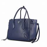 Prada Blue Leather Handbag Pictures