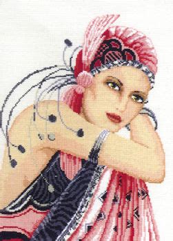 A list of cross stitch patterns and cross stitch kits available at everything cross stitch. Lady in Pink - cross stitch kit by Vervaco