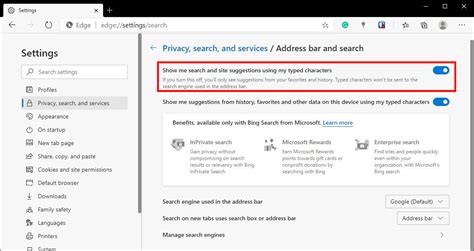 How To Enable Address Bar Suggestions In Microsoft Edge
