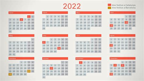 Calendari Laboral 2022 Catalunya I Barcelona Tots Els Ponts