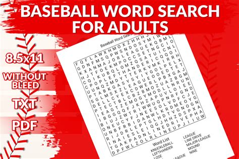 Baseball Word Search Printable Puzzles Baseball Parks Word Search