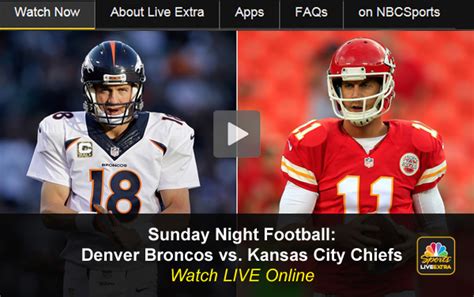 Previous sunday night football gameseastern standard timeest. Watch Broncos - Chiefs Online Sunday Night Football Free ...