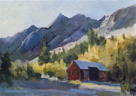 Lundy Creek Cabin Sierra Nevada California Impressionist Oil Painting