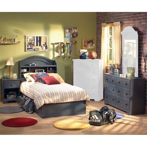 Many toddlers refuse to sleep in their own bedrooms because they need the comfort of a little boost given by the toddler bedroom sets would help the toddler to feel more comfortable being in their own room. South Shore Summer Breeze Antique Blue Kids Twin Wood ...