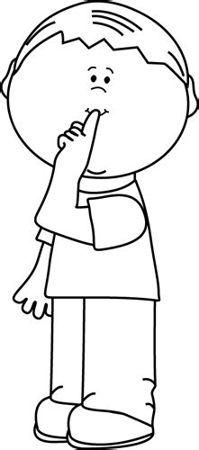 Black and White Black and White Quiet Boy | Clip art pictures, Clip art, Black and white
