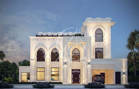 White Modern Islamic Villa Exterior Design By Comelite