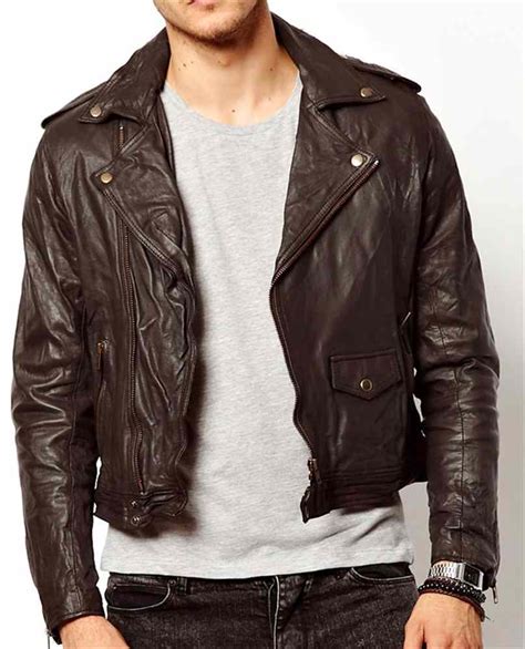 Men Dark Brown Leather Jacket Real Leather Biker Jacket On Storenvy