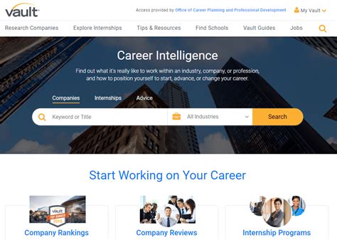 Using Vault To Explore Careers New Features Career Planning And