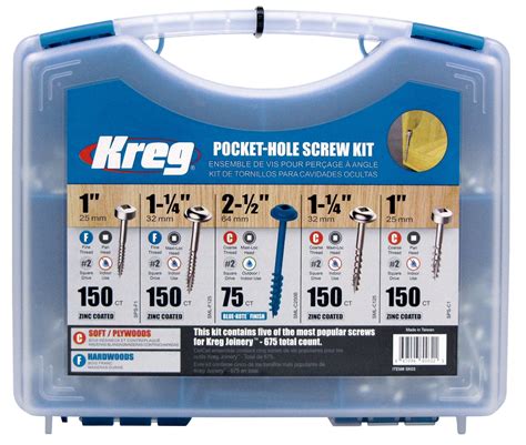 Kreg Wood Pocket Hole Screw Kit Sk03 Pocket Hole Screws Wood