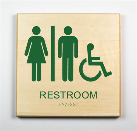 Gender Neutral Bathroom Sign Ada Compliant For Business