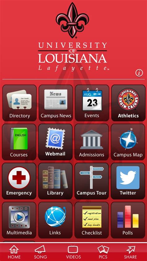 Ul Lafayette Mobile Campus Map Lafayette Home Song
