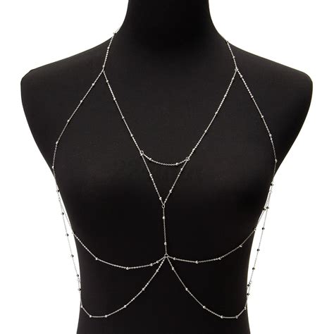 Women Sexy Metal Tassel Gold Tassel Body Chain Harness Necklace Fashion