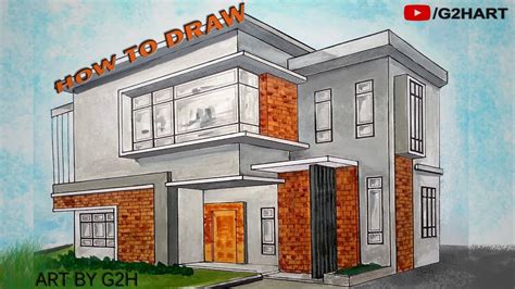600x600 2d perspective drawing of a house vector illustration shawlin. Architecture modern house 3D drawing | 2 point perspective ...