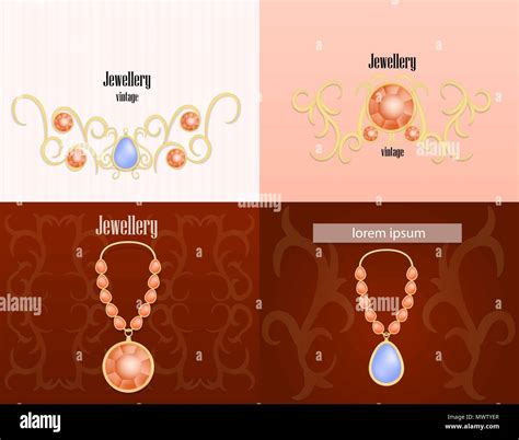 Jewellery Banner Concept Set Realistic Style Stock Vector Image And Art