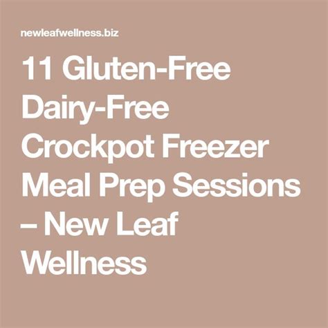 Gluten Free Dairy Free Crockpot Freezer Meal Prep Sessions Freezer