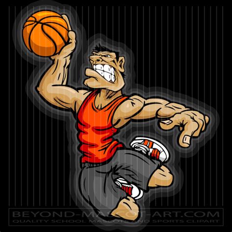 Cartoon Basketball Player Dunking Cartoon Vector Basketball Image