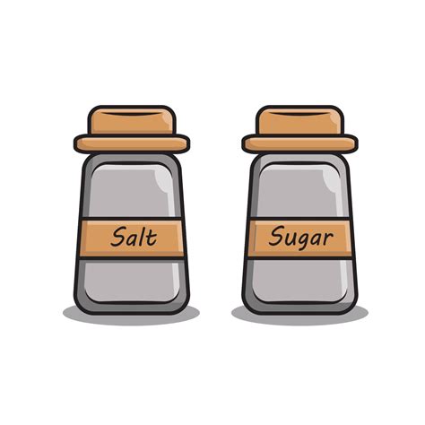 Sugar And Salt Seasoning Bottle Vector Illustration 3461344 Vector Art