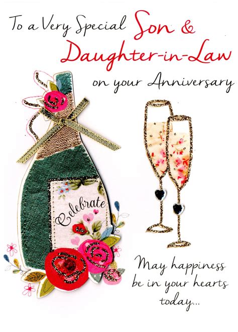 We're glad you've made this long enjoying each other differences, interests in creating sweet memories for life. Son & Daughter-In-Law Anniversary Greeting Card | Cards