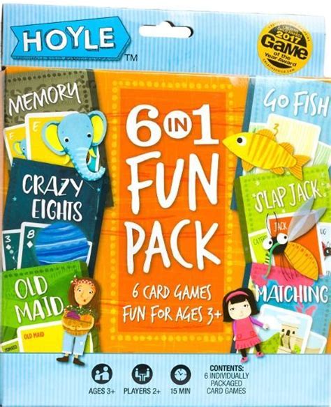 Hoyle 6 In 1 Fun Pack Kids Card Games Ages 3 And Up Memory Go Fish