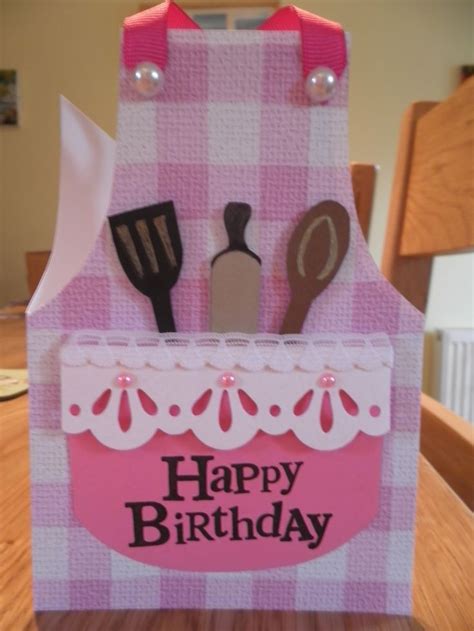 Handmade birthday cards show your loved ones that you truly care. Birthday Card - pink cook's apron, #apron #Birthday #card ...