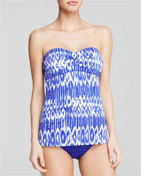 Lyst Tommy Bahama Tie Dye A Line Bandeau Cup Bandini Tankini Top In Blue