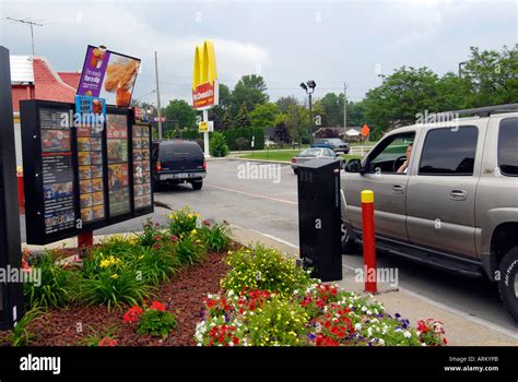 Drive Through Order System At A Fast Food Restaurant Stock Photo Alamy