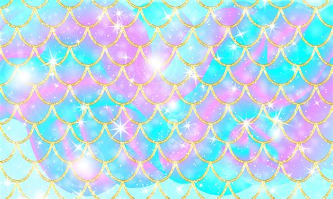 Premium Vector Holographic Rainbow Background Gold Scales Mermaid Print