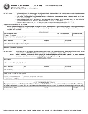 Fillable Online Treasurer Mobile Home Permit 07878 Switzerland County