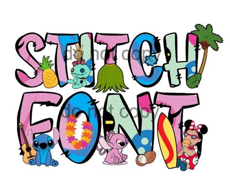 Stitch Alphabet Font Lilo Character Mega Font With 3 Different Etsy