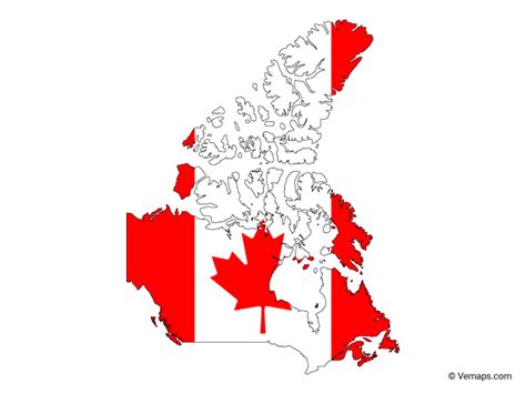 Flag Map Of Canada Free Vector Maps Map Vector Canada Canada Map