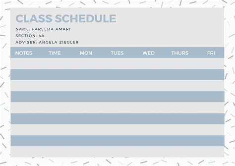 Blue And White Simple Class Schedule Templates By Canva