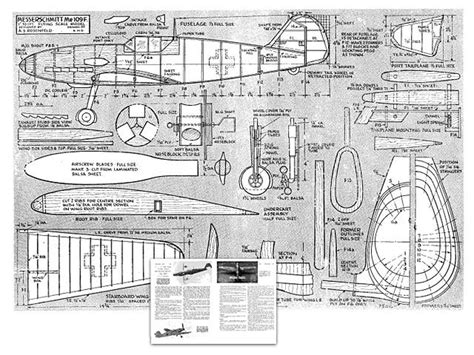 Me 109f Plan Download Free Vintage Model Aircraft Plan Model Planes