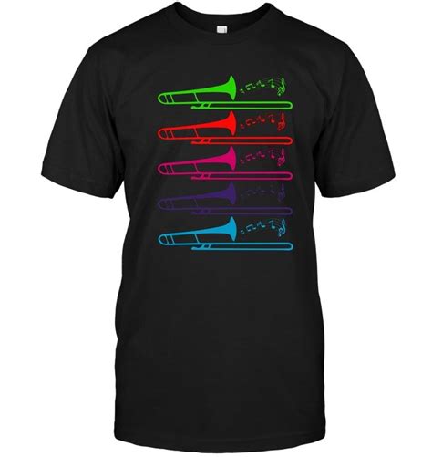 Colorful Trombone T Shirt Marching Band Tee Marching Band Tees Band