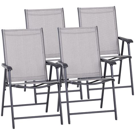 Outsunny Mesh Outdoor Patio Folding 2 Piece Rocking Chair Set With