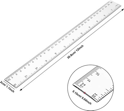 20 pack clear plastic ruler 12 inch straight ruler flexible ruler with inches and metric for