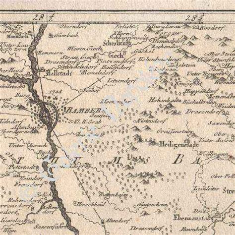 Bamberg cathedral is situated 390 metres north of theresianum. Antique Prints | Map of the Diocese of Bamberg - Franconia - Bavaria (Germany) | Copper ...