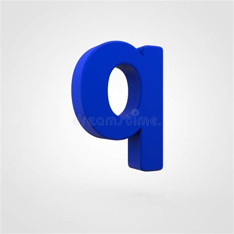 Plastic Blue Letter Q Lowercase Isolated On White Background Stock