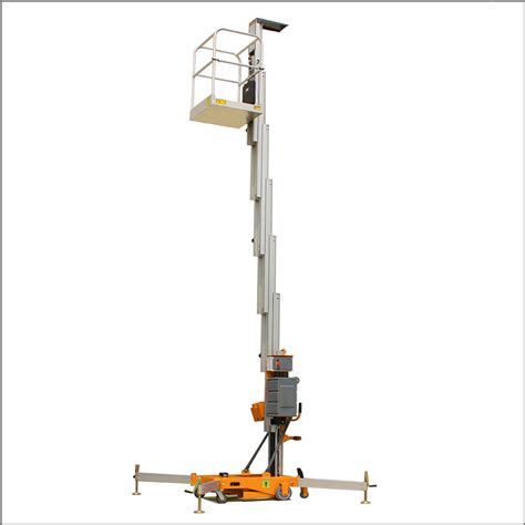 Mobile Vertical Hydraulic Aluminum Alloy Lift Single Mast Aerial Work Platform Tuhe Lift