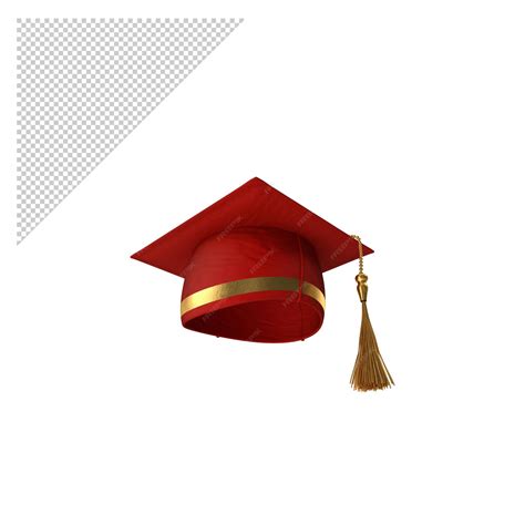 Premium Psd Red Graduation Hat Png