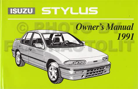 1991 Isuzu Stylus Owners Manual Original