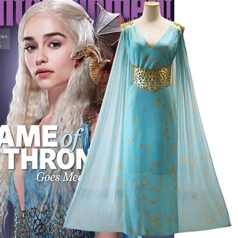 Delicate Patterns Cosplay Ware Cosplay Daenerys Targaryen Blue Sleeveless Dress A Song Ice And
