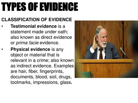Ppt Types Of Evidence Powerpoint Presentation Free Download Id9732989