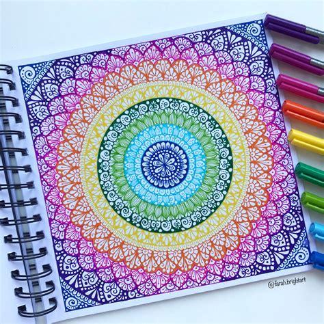 Rainbow Mandala In 2021 Mandala Design Art Mandala Art Lesson