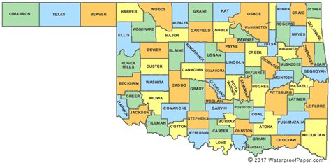 Oklahoma County Map Ok Counties Map Of Oklahoma