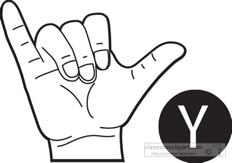 American Sign Language Clipart Sign Language Letter Y Outline