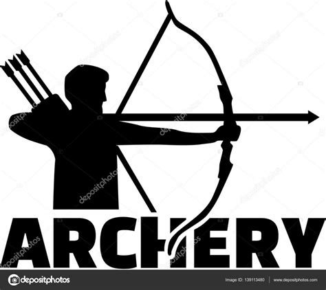 Archery Silhouette With Name Of Sport Stock Vector Image By ©miceking