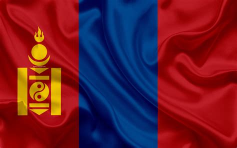 Download Wallpapers Flag Of Mongolia 4k Silk Texture Asia Mongolian