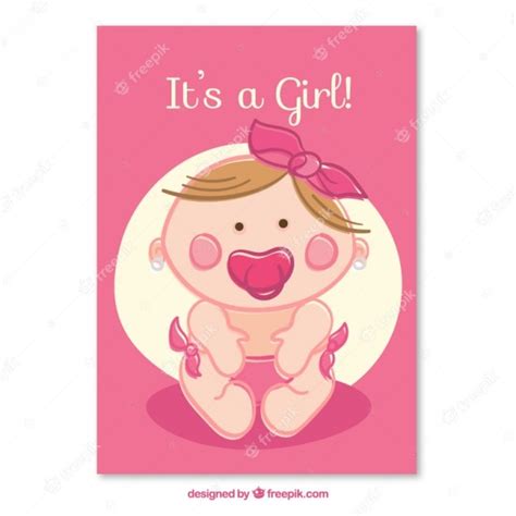 Premium Vector Baby Girl Card
