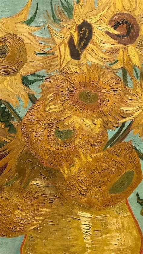 Van Gogh Sunflowers Detail Van Gogh Art Van Gogh Wallpaper Van