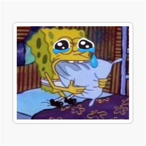 Crying Spongebob Meme Sticker For Sale By Beccasbts Redbubble